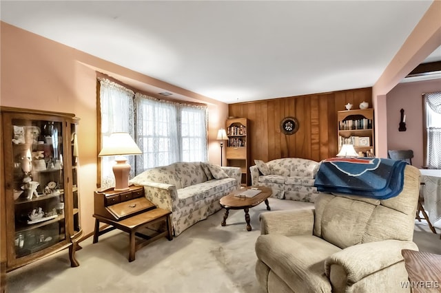 163 Shepard Ave, Tonawanda-Town, NY 14217 - living area featuring carpet floors and wood walls