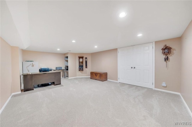 6157 Walnut Creek Ct, Clarence, NY 14051 - unfurnished office with baseboards, carpet, and recessed lighting