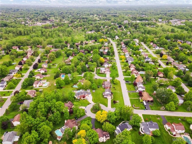 6157 Walnut Creek Ct, Clarence, NY 14051 - aerial perspective of suburban area with a heavily wooded area