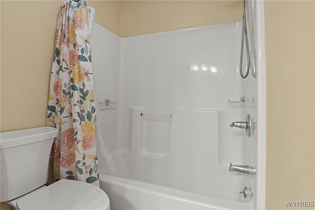 60 Gaylord Ct, Elma, NY 14059 - bathroom featuring shower / bath combination with curtain and toilet