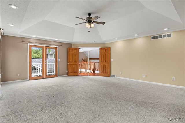 60 Gaylord Ct, Elma, NY 14059 - carpeted empty room with a tray ceiling, ceiling fan, baseboards, and recessed lighting