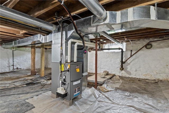 1822 Grover Rd, Aurora, NY 14052 - unfinished basement featuring heating unit