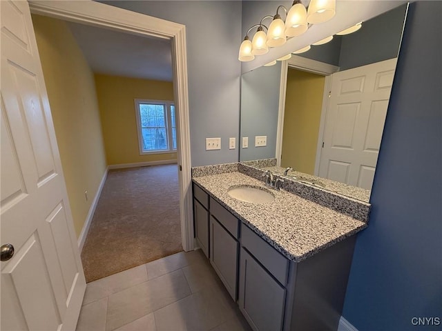 10 Platten Dr, Elbridge, NY 13080 - bathroom with baseboards, vanity, and tile patterned floors