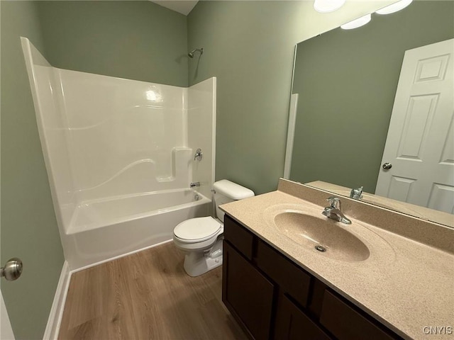 10 Platten Dr, Elbridge, NY 13080 - bathroom featuring wood finished floors, vanity, toilet, and washtub / shower combination