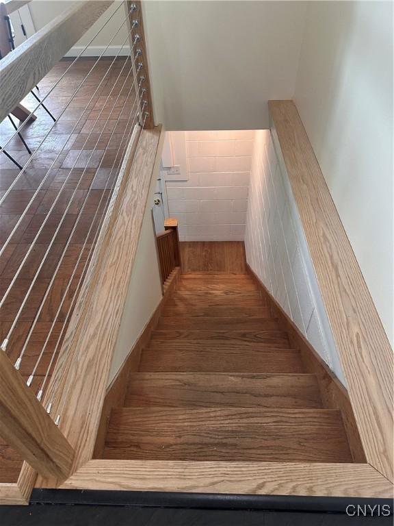 2089 Spring St, Hamilton, NY 13346 - stairway with wood finished floors
