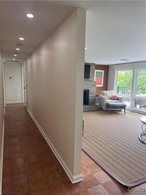 2089 Spring St, Hamilton, NY 13346 - corridor with baseboards and recessed lighting