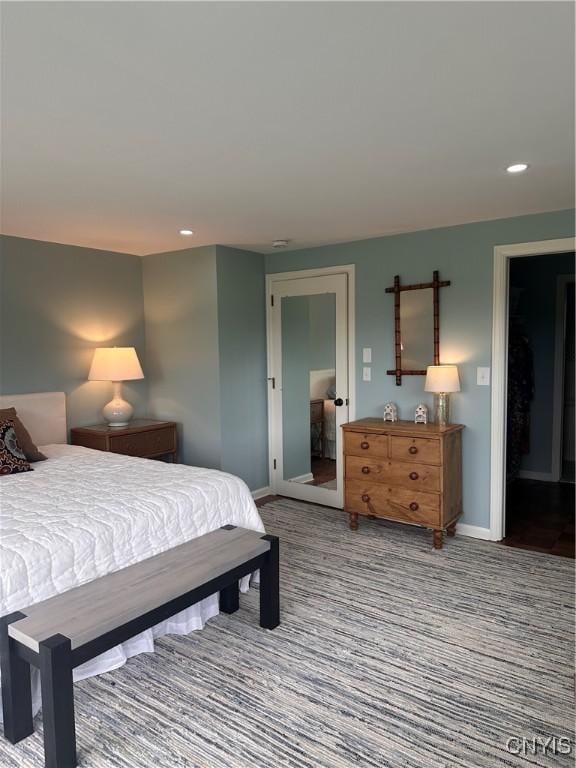 2089 Spring St, Hamilton, NY 13346 - bedroom featuring baseboards, carpet flooring, and recessed lighting
