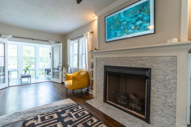 207 Twin Hills Dr, Syracuse, NY 13207 - living area featuring wood finished floors and a fireplace