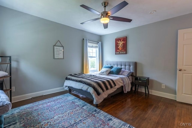 207 Twin Hills Dr, Syracuse, NY 13207 - bedroom with baseboards, wood finished floors, and a ceiling fan