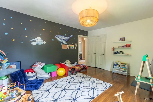207 Twin Hills Dr, Syracuse, NY 13207 - recreation room featuring wood finished floors and baseboards