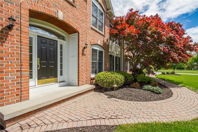 55 Meadow Cove Rd, Pittsford, NY 14534 - view of exterior entry with brick siding