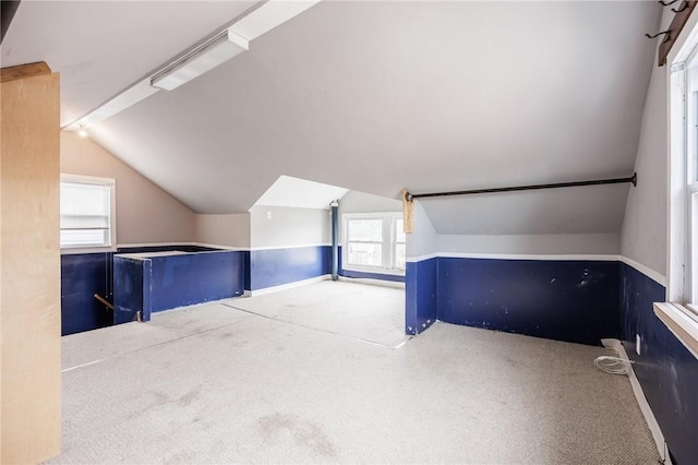 40 Mcnaughton St, Rochester, NY 14606 - additional living space with carpet, vaulted ceiling, and baseboards