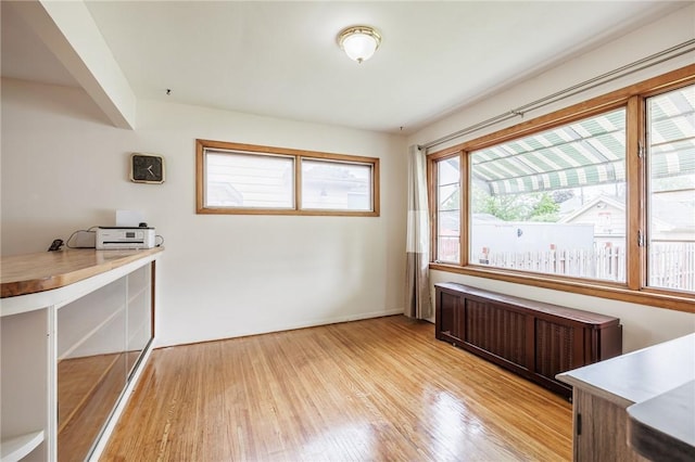 40 Mcnaughton St, Rochester, NY 14606 - unfurnished dining area featuring radiator and wood finished floors