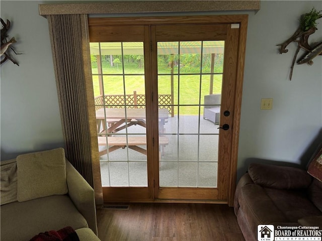 8900 Brownell Rd, Clymer, NY 14724 - doorway with wood finished floors