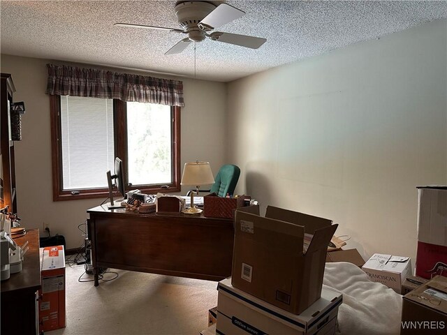 55 Hemlock Ln, Lancaster, NY 14086 - office space with ceiling fan and a textured ceiling