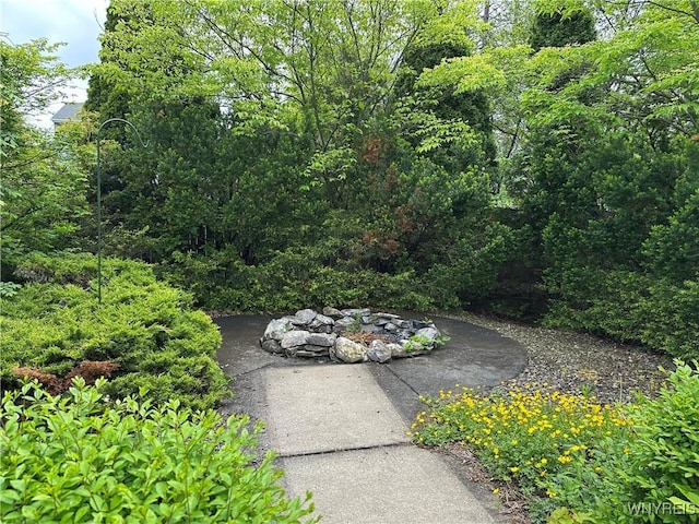 55 Hemlock Ln, Lancaster, NY 14086 - view of yard featuring a fire pit