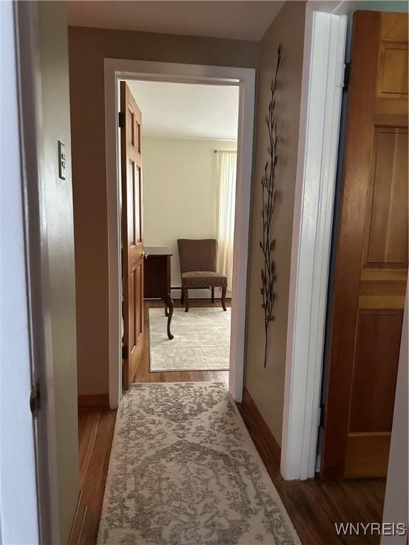 4710 Boncrest Dr E, Clarence, NY 14221 - hallway with wood finished floors and baseboards