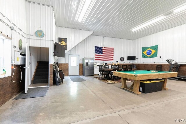 7649 Tuttle Rd, Cicero, NY 13030 - rec room with finished concrete floors and billiards table