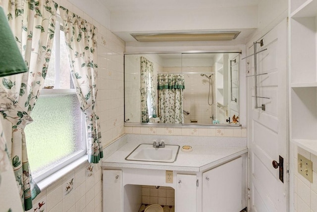 1031 Main St, Middletown, NY 12455 - bathroom featuring plenty of natural light, vanity, and a shower with shower curtain