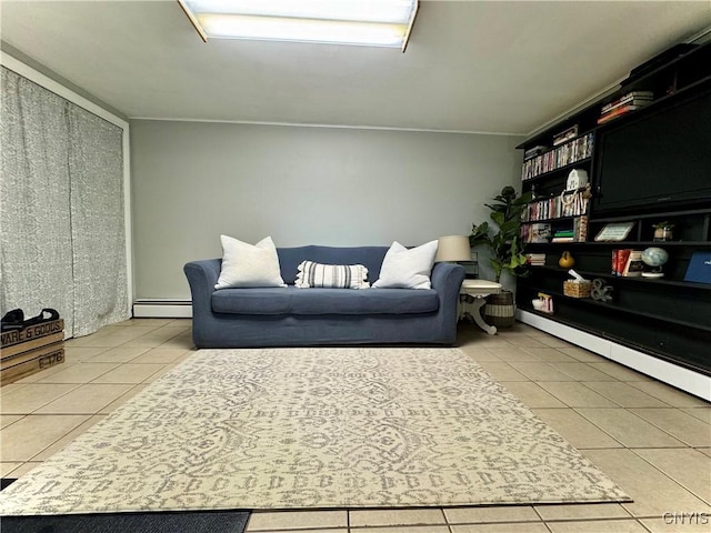 8521 Cazenovia Rd, Pompey, NY 13104 - living room featuring tile patterned floors and baseboard heating