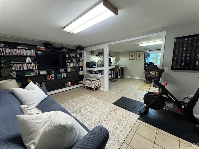 8521 Cazenovia Rd, Pompey, NY 13104 - workout room with tile patterned flooring and baseboard heating
