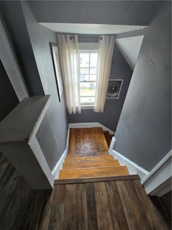 78 W Main St, Sidney, NY 13838 - staircase with baseboards and wood finished floors