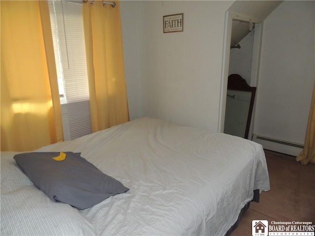 3931 S Ralph Ave, Ellery, NY 14712 - carpeted bedroom featuring a baseboard heating unit