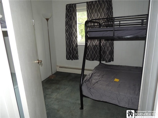 3931 S Ralph Ave, Ellery, NY 14712 - carpeted bedroom featuring a baseboard heating unit