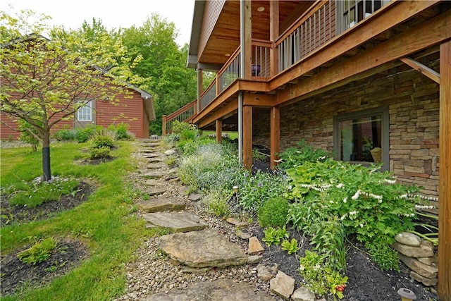 9867 State Route 961f Rd, Burns, NY 14807 - view of yard featuring stairs and a deck