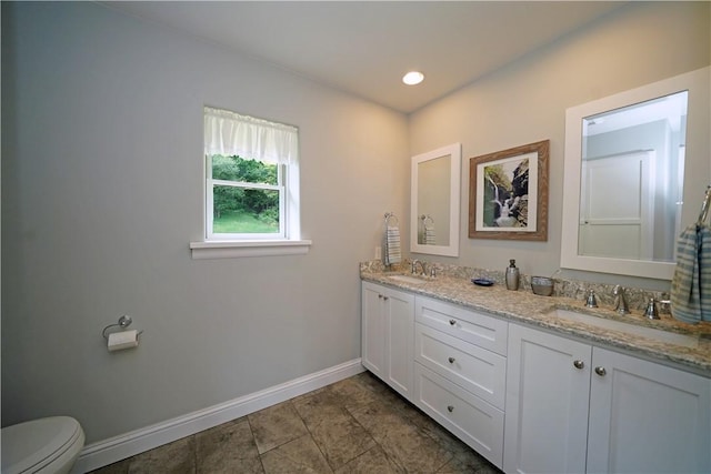9867 State Route 961f Rd, Burns, NY 14807 - full bathroom featuring double vanity, baseboards, and toilet