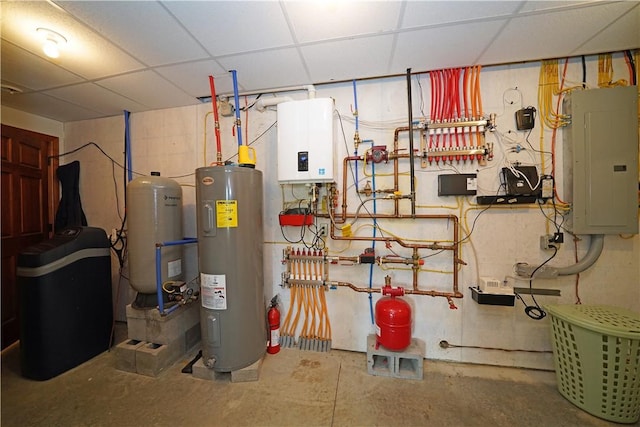 9867 State Route 961f Rd, Burns, NY 14807 - utility room with water heater, electric panel, and tankless water heater