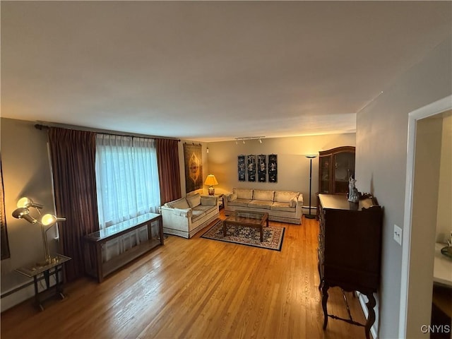 107 Rosewell Mdw, Dewitt, NY 13214 - living room featuring wood finished floors and a baseboard radiator