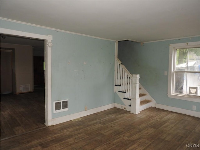1893 Preble Rd, Preble, NY 13141 - spare room featuring crown molding, wood finished floors, stairway, and baseboards