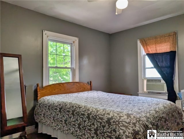 16 Ellis Ave, Jamestown, NY 14701 - bedroom with multiple windows, cooling unit, and a ceiling fan