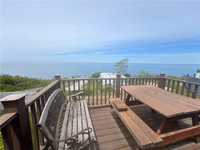 7945 Lake Rd Unit 73, Sodus, NY 14555 - wooden terrace with a water view