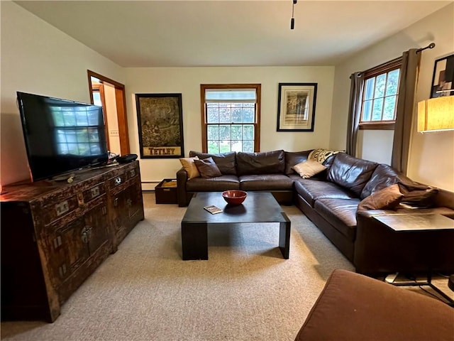 32 Bon Air Ave, Bradford-City, PA 16701 - living room with light colored carpet and a baseboard heating unit