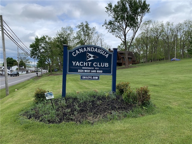3402 W Lake Rd, Canandaigua Town, NY 14424 - community / neighborhood sign featuring a lawn