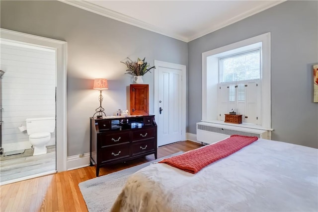 3402 W Lake Rd, Canandaigua Town, NY 14424 - bedroom featuring light wood-style flooring, ornamental molding, baseboards, and ensuite bathroom