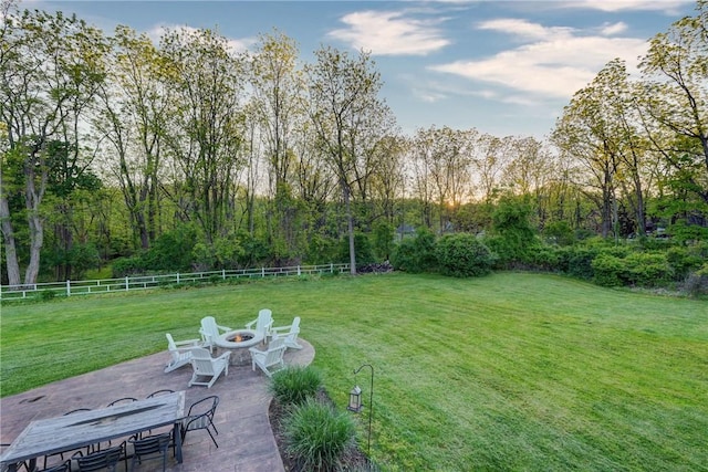 3402 W Lake Rd, Canandaigua Town, NY 14424 - view of yard with a fire pit and a patio area