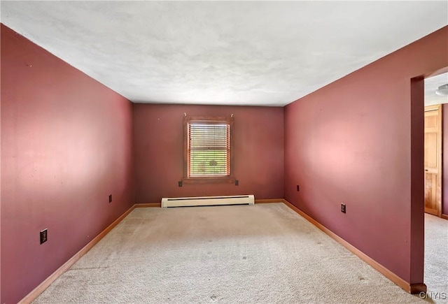 5549 State Route 104th Trl, Scriba, NY 13126 - unfurnished room featuring a baseboard heating unit, carpet, and baseboards