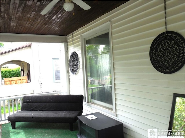 123 N Dow St, Ellicott, NY 14733 - porch with ceiling fan