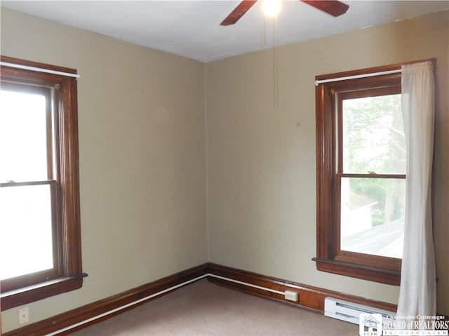 123 N Dow St, Ellicott, NY 14733 - carpeted spare room featuring healthy amount of natural light and ceiling fan