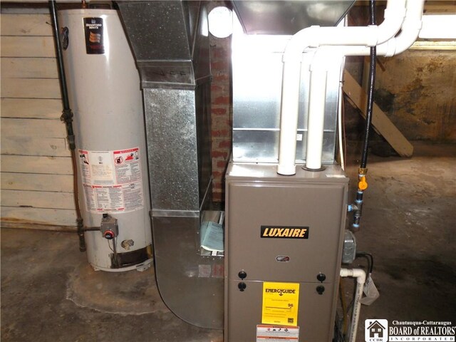 123 N Dow St, Ellicott, NY 14733 - utilities featuring gas water heater and heating unit