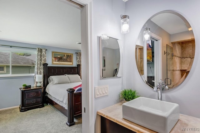 515 Park Club Ln, Amherst, NY 14221 - bedroom featuring a sink, carpet flooring, and arched walkways