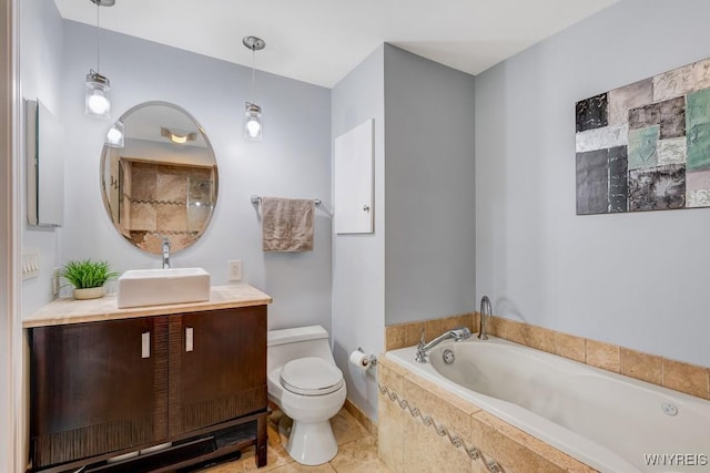 515 Park Club Ln, Amherst, NY 14221 - full bath with a bath, vanity, toilet, and tile patterned flooring