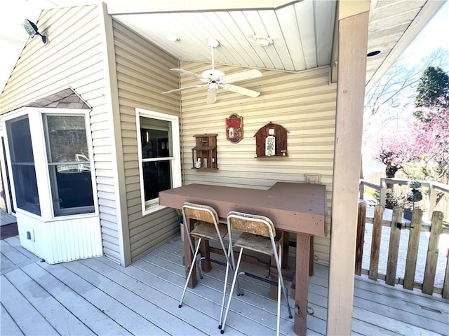 5545 E Lake Rd, Conesus, NY 14435 - wooden terrace featuring a ceiling fan