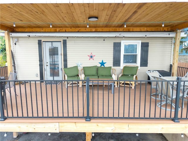 5545 E Lake Rd, Conesus, NY 14435 - wooden deck with an outdoor hangout area