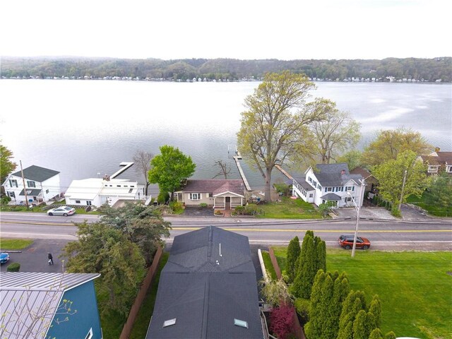 5545 E Lake Rd, Conesus, NY 14435 - aerial view of residential area featuring a nearby body of water