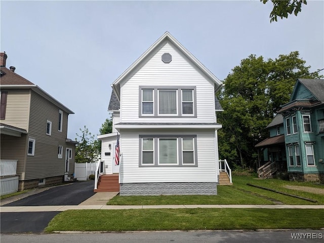 117 N 8th St, Olean-City, NY 14760 - view of front facade featuring a front lawn and entry steps