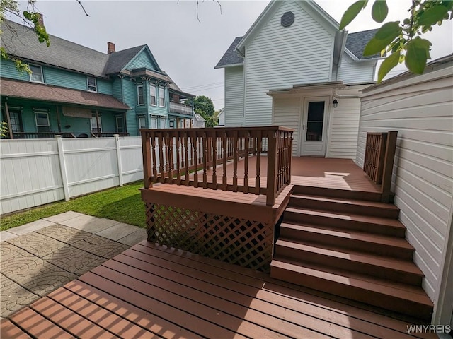 117 N 8th St, Olean-City, NY 14760 - wooden deck with a patio